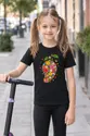 Koszulka z mango w kwiatach dla dziewczynki czarna z kolorowych kwiatów, zdjęcie 7