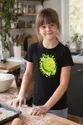 Koszulka z limonką dla dziewczynki czarna delikatna akwarela, zdjęcie 5