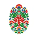 Koszulka z owocami porzeczki dla chłopca biała ludowa wycinanka, zdjęcie 2