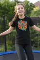 Koszulka z mapą polski dla dziewczynki czarna ludowa wycinanka, zdjęcie 4