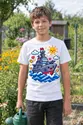 Koszulka z okrętem wojennym pixel art dla chłopca biała 8bit, zdjęcie 7