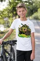 Koszulka z rosomakiem dla chłopca biała słodki styl kawaii, zdjęcie 3