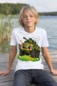 Koszulka z rosomakiem dla chłopca biała słodki styl kawaii, zdjęcie 4