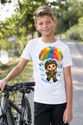 Koszulka ze spadochroniarzem dla chłopca biała słodki styl kawaii, zdjęcie 4