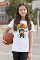 Koszulka ze spadochroniarzem dla dziewczynki biała słodki kawaii, zdjęcie 7