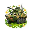 Koszulka z transporterem rosomak dla dziewczynki biała naklejka, zdjęcie 2