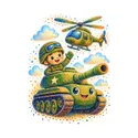 Koszulka z helikopterem dla dziewczynki biała z kolorowych kropek, zdjęcie 2