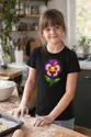 Koszulka z kropkowanym bratkiem dla dziewczynki czarna kolorowe kropki, zdjęcie 6