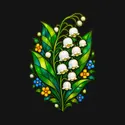 Koszulka z konwalią witraż dla chłopca czarna styl witrażowy, zdjęcie 2
