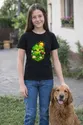 Koszulka z koniczyną dla dziewczynki czarna słodki kawaii, zdjęcie 3