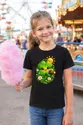 Koszulka z koniczyną dla dziewczynki czarna słodki kawaii, zdjęcie 5