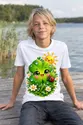 Koszulka z koniczyną dla chłopca biała słodki styl kawaii, zdjęcie 4