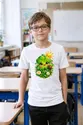 Koszulka z koniczyną dla chłopca biała słodki styl kawaii, zdjęcie 7