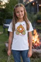 Koszulka z karocą z kwiatów dla dziewczynki biała ukwiecona karoca, zdjęcie 3
