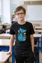 Koszulka z ogonem syrenki dla chłopca czarna papierowa wycinanka, zdjęcie 4