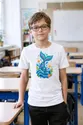 Koszulka z ogonem syrenki dla chłopca biała papierowa wycinanka, zdjęcie 8