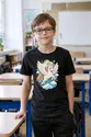 Koszulka z pegazem dla chłopca czarna papierowa wycinanka, zdjęcie 4