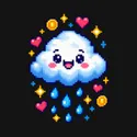 Koszulka z chmurką pixel art dla chłopca czarna w stylu gier, zdjęcie 2