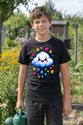 Koszulka z chmurką pixel art dla chłopca czarna w stylu gier, zdjęcie 4