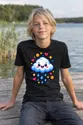 Koszulka z chmurką pixel art dla chłopca czarna w stylu gier, zdjęcie 5