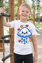 Koszulka z chmurką pixel art dla chłopca biała w stylu gier, zdjęcie 3