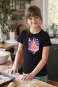Koszulka z zamkiem wśród gwiazd dla dziewczynki czarna kosmiczna scena, zdjęcie 5
