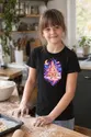 Koszulka z zamkiem wśród gwiazd dla dziewczynki czarna kosmiczna scena, zdjęcie 5