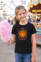 Koszulka ze słoneczkiem ludowym dla dziewczynki czarna ludowa wycinanka, zdjęcie 4