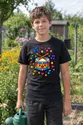 Koszulka z bębnem pixel art dla chłopca czarna dla dzieci, zdjęcie 3