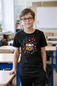Koszulka z bębnem pixel art dla chłopca czarna dla dzieci, zdjęcie 6