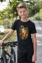 Koszulka z harfą witrażową dla chłopca czarna styl witrażowego okna, zdjęcie 5