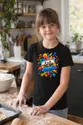 Koszulka z kasetą magnetofonową dla dziewczynki czarna geometria, zdjęcie 5