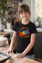 Koszulka z ksylofonem w stylu pixel art dla dziewczynki czarna, zdjęcie 7
