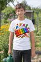 Koszulka z ksylofonem w stylu pixel art dla chłopca biała, zdjęcie 3