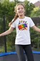 Koszulka z ksylofonem w stylu pixel art dla dziewczynki biała, zdjęcie 4