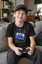 Koszulka z pixelową kasetą dla chłopca czarna retro gry, zdjęcie 4