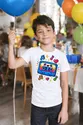Koszulka z pixelową kasetą dla chłopca biała retro gry, zdjęcie 4