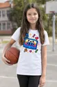 Koszulka z pixelową kasetą dla dziewczynki biała retro gry, zdjęcie 3