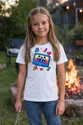 Koszulka z pixelową kasetą dla dziewczynki biała retro gry, zdjęcie 6
