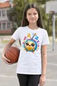 Koszulka z radiem dla dziewczynki biała słodki kawaii, zdjęcie 4