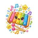 Koszulka z ksylofonem dla dziewczynki biała styl kawaii, zdjęcie 2