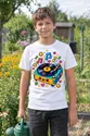 Koszulka z gramofonem dla chłopca biała pixel art, zdjęcie 4