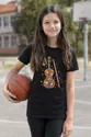 Koszulka ze skrzypcami z kwiatów dla dziewczynki czarna, zdjęcie 7