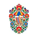 Koszulka z leżakiem ludowa dla dziewczynki biała wycinanka, zdjęcie 2