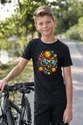 Koszulka z okularami geometrycznymi dla chłopca czarna geometryczny wzór, zdjęcie 7
