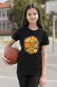 Koszulka z kolorowymi okularami dla dziewczynki czarna retro lata 70, zdjęcie 7