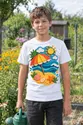 Koszulka z plażą dla chłopca biała papierowa wycinanka, zdjęcie 4