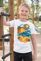 Koszulka z plażą dla chłopca biała papierowa wycinanka, zdjęcie 5
