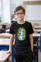 Koszulka z wodospadem dla chłopca czarna miękka akwarela, zdjęcie 3