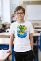 Koszulka z wyspą dla chłopca biała papierowa wycinanka, zdjęcie 8